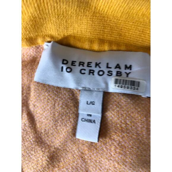 10 Crosby Derek Lam Aurelia Shirtdress Open Back Striped Orange Pink White L - Picture 7 of 10